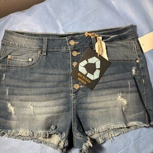 Indigo Rein Distressed Blue Jean Shorts